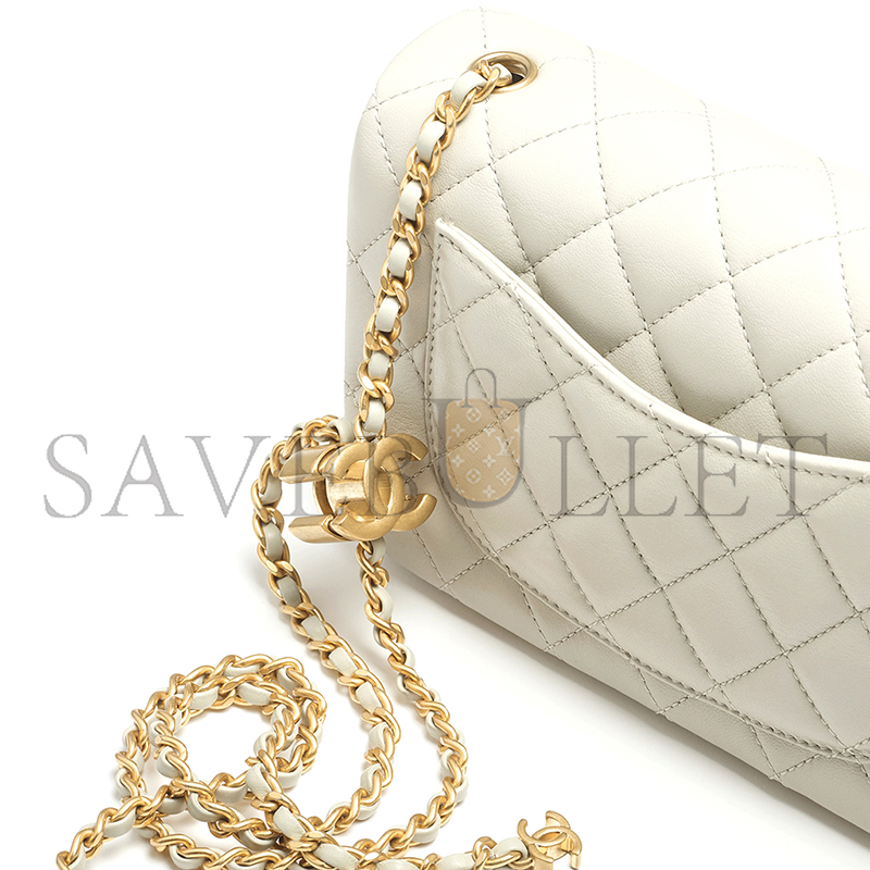 Ch*el mini flap bag shiny lanbskin as5759 (20*13*7cm)